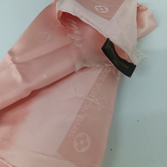 Louis Vuitton Women's Silk Wool Monogram Denim Scarf - Pink - Picture 7 of 13